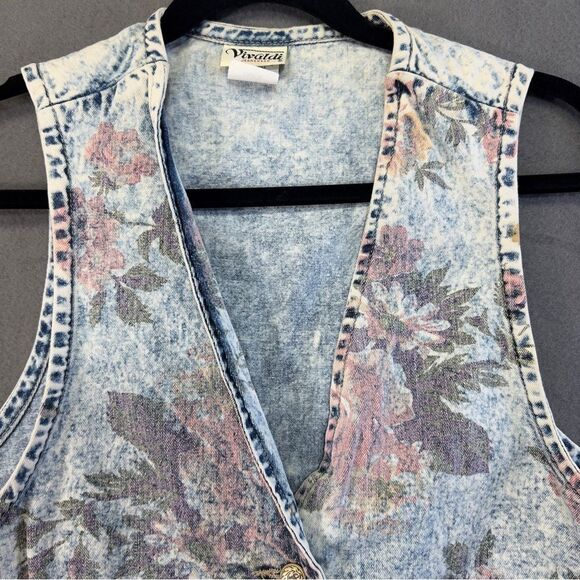 1980s crop fit 100 percent cotton vest Vivaldi vintage vest large - Picture 2 of 12
